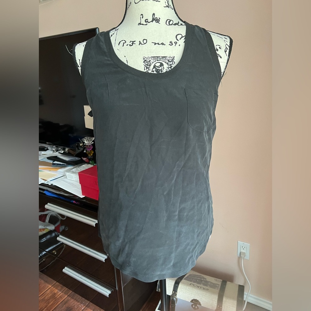 Silk black top